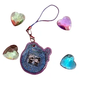 Satosugu JJK Tamagotchi Phone Charm 1 in Glitter - Phone Accessory - Accessories, Smartphone Resin Jujutsu Kaisen Anime Cellphone Plastic