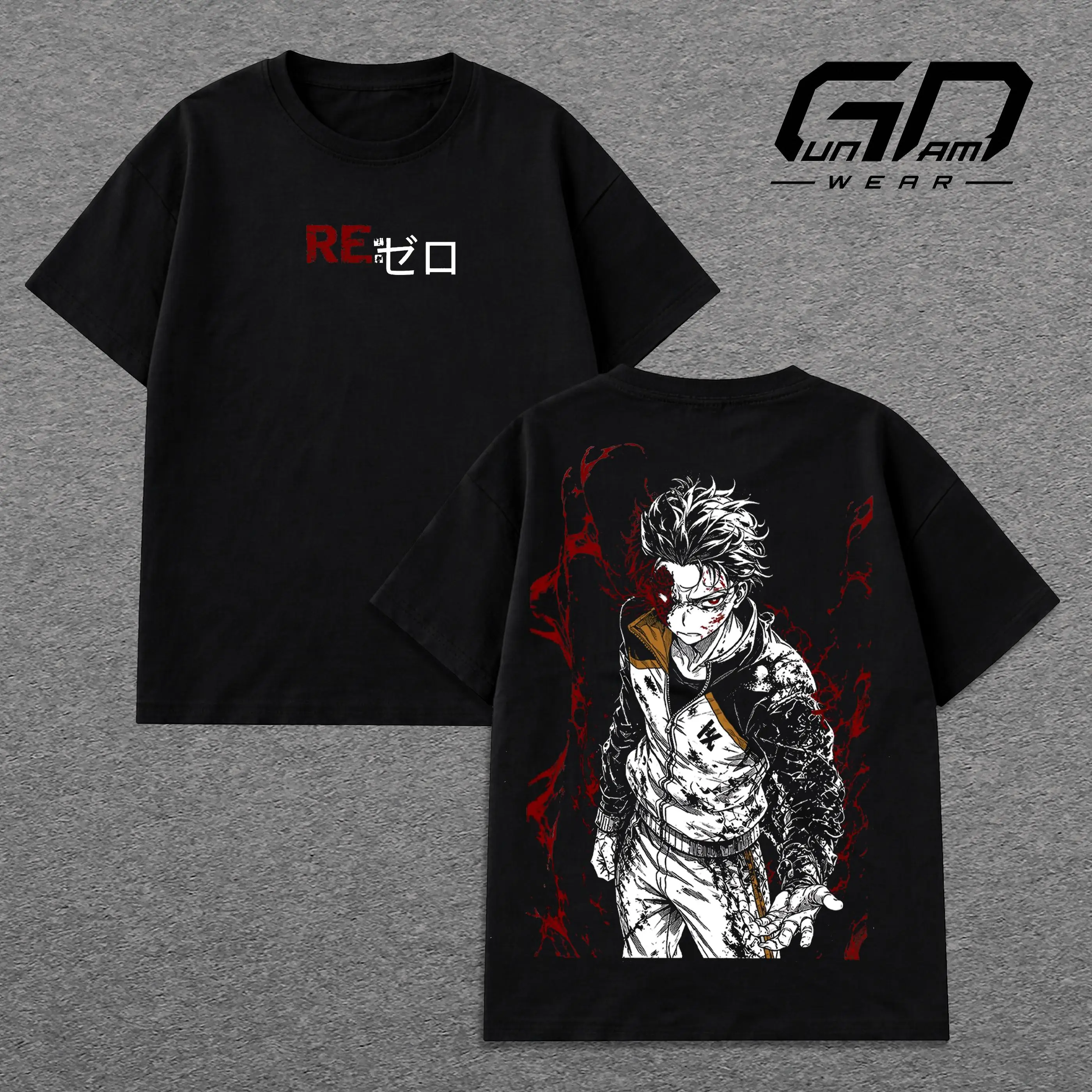Subaru Natsuki Re:Zero Vintage Washed T-Shirt, Return by Death Dark Fantasy Anime Oversized Streetwear Tee, Heavy Cotton Retro Graphic Unisex Shirt, Manga Aesthetic Top Gift for Re:Zero Fans