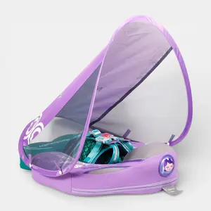 Heccei FoamCore Deluxe Safety Mermaid Baby Float for 3M-2Y I UPF50+ Removable Canopy
