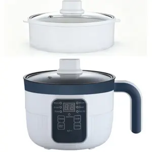 Multifunctional smart electric pot—convenient for steaming, boiling, and cooking; integrated pot with overheat and dry protection, 6 cooking modes, mini steamer, nonstick double-layer pan; suitable for 1–2 people; ideal for rice