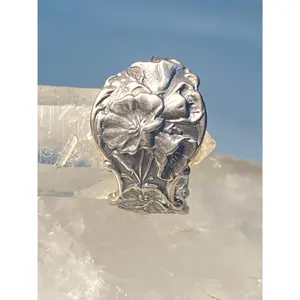 floral spoon ring  size 9.50 flower band sterling silver women girls