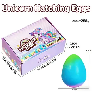 Hatching Egg Toy with LED Light & Music, Interactive Growing Egg Toy, Cute Unicorn/Penguin Hatching Egg for Kids, Birthday & Easter Gift