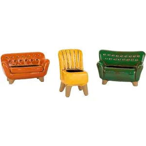 Kalalou CDV2091 Set of Three Ceramic Sofa and Chair Planters, See Image