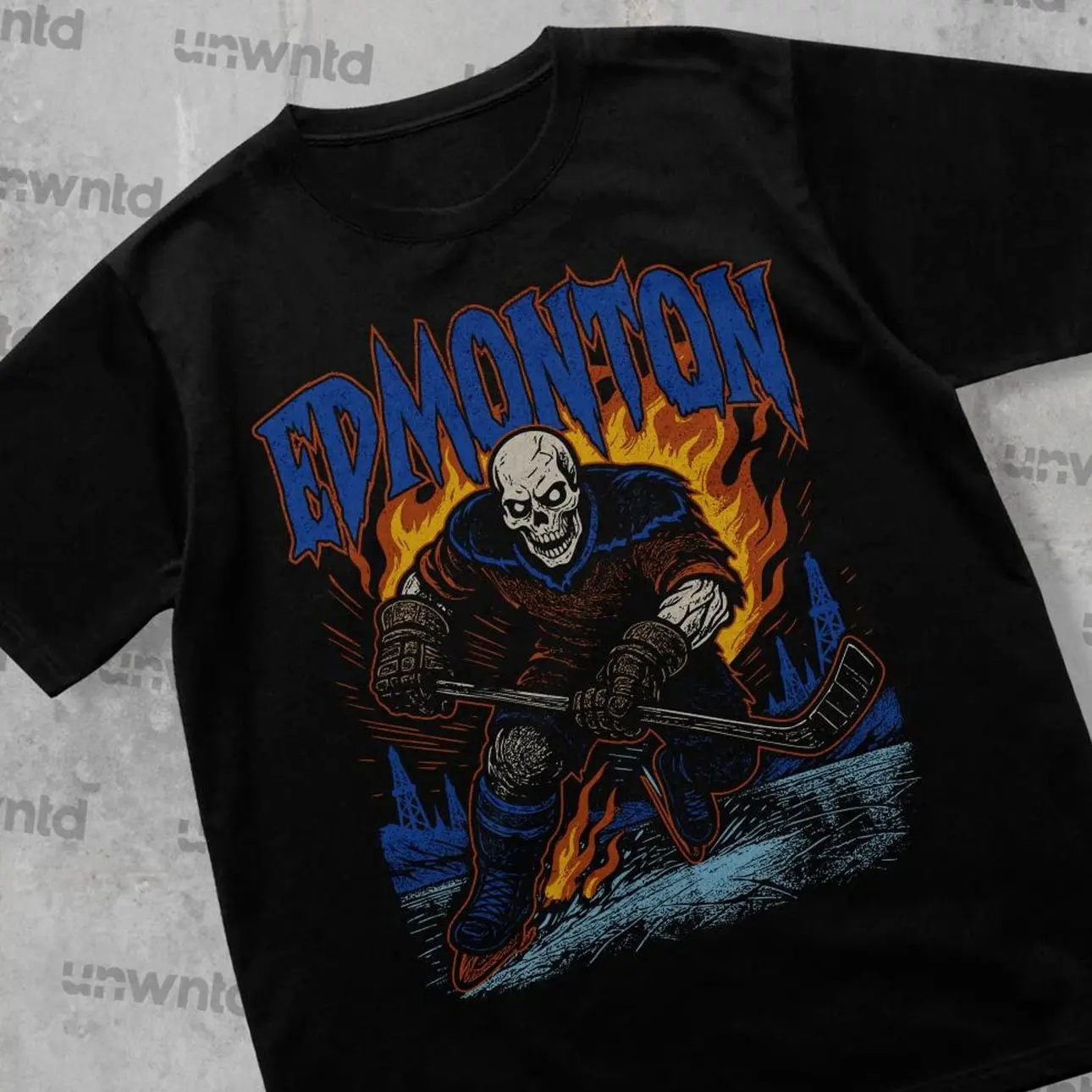 Edmonton Hockey Shirt - Graphic Tees - Skeleton Shirt - Merch Tee - Gift Shirt - Bootleg Shirt - Vintage - Oilers QFH