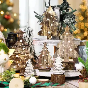 Festive Wooden Christmas Tree Decoration, Hanging Ornaments and Table Photo Props, Perfect for Holiday Parties, Unique Home Decor