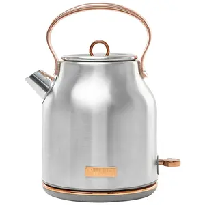 Haden Heritage 1.7L Stainless Steel Body Retro Electric Kettle, Steel/Copper
