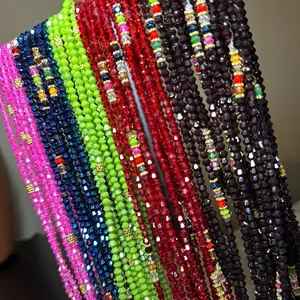 Cristal Small Waist Beads - Vibrant Colors & Shimmering Finish.