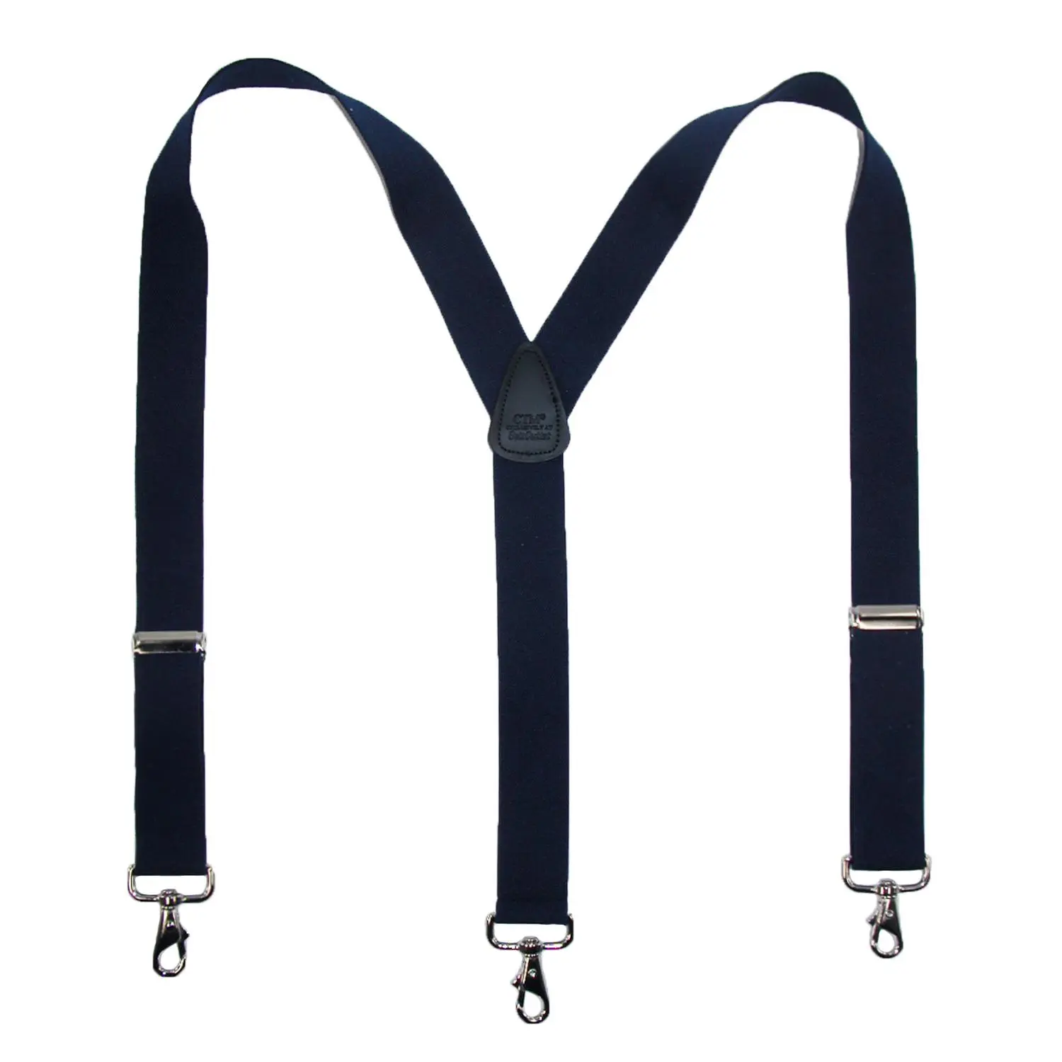 ctm Men's Casual Solid Color Elastic Suspenders, Everyday Wear with Metal Swivel Hooks for Pant Belt Loops