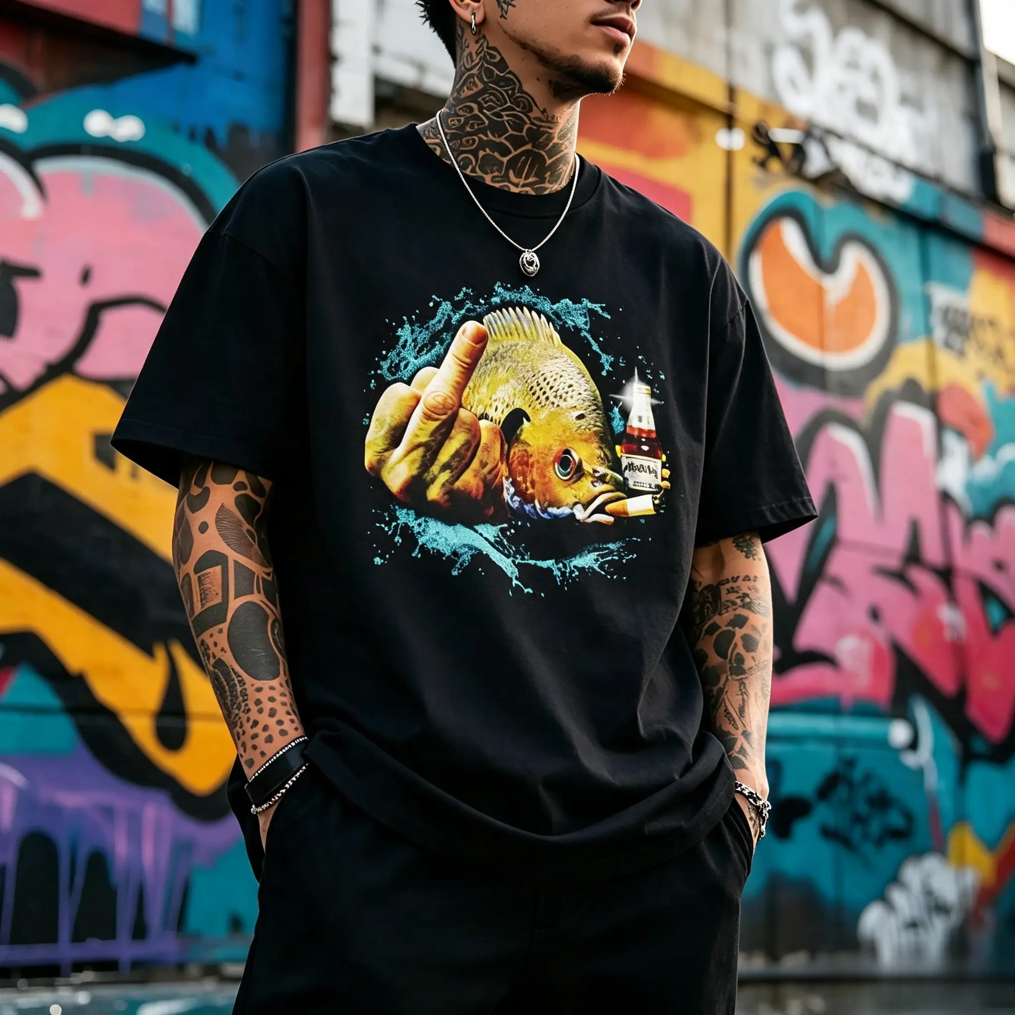Dope Bluegill Shirt – Fish Middle Finger Graphic Tee, Funny Fishing Shirt