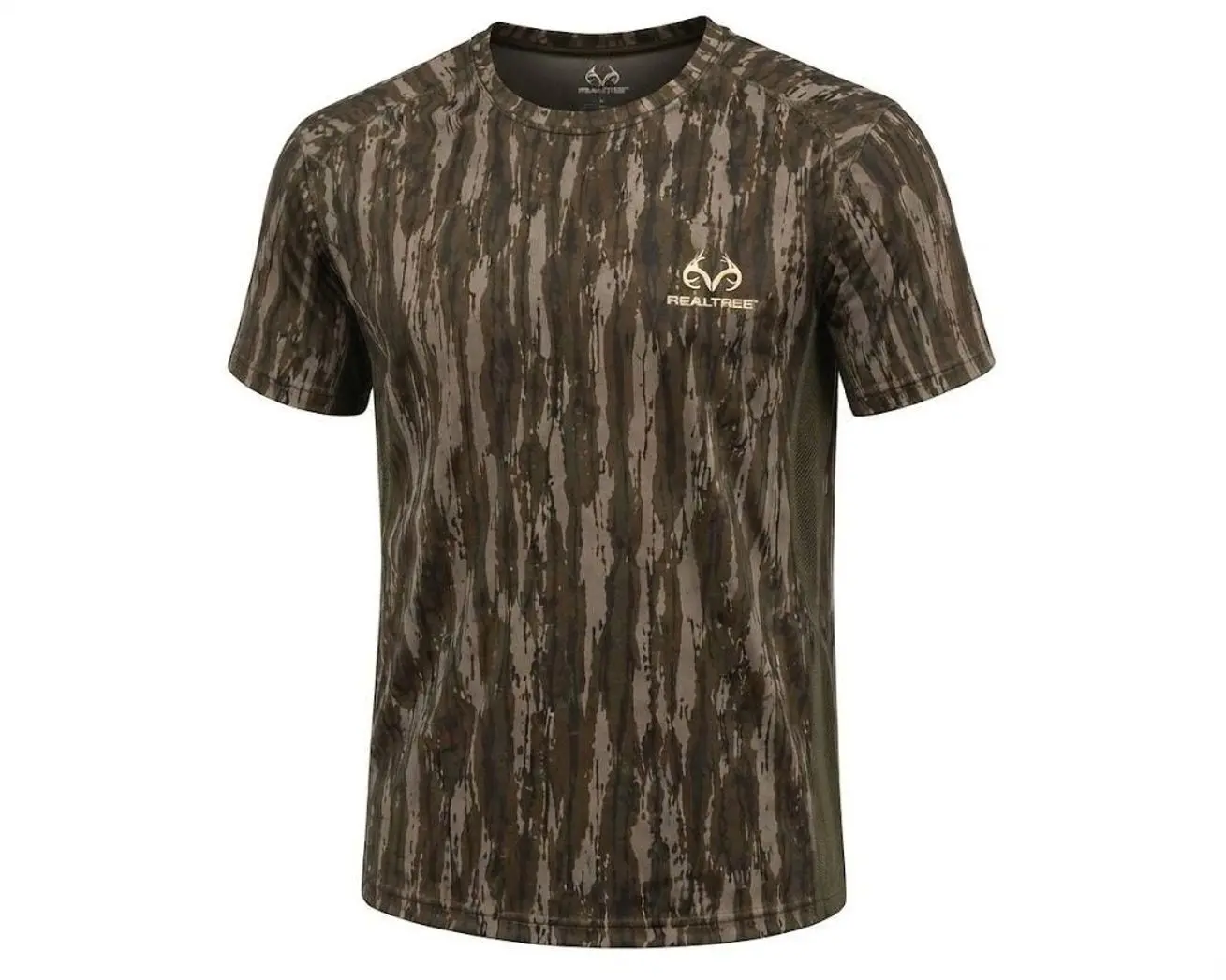 Realtree Men's All Over Woodland Camouflage T-Shirt – Quick Dry Performance Tee for Hunting, Fishing & Outdoor Activities