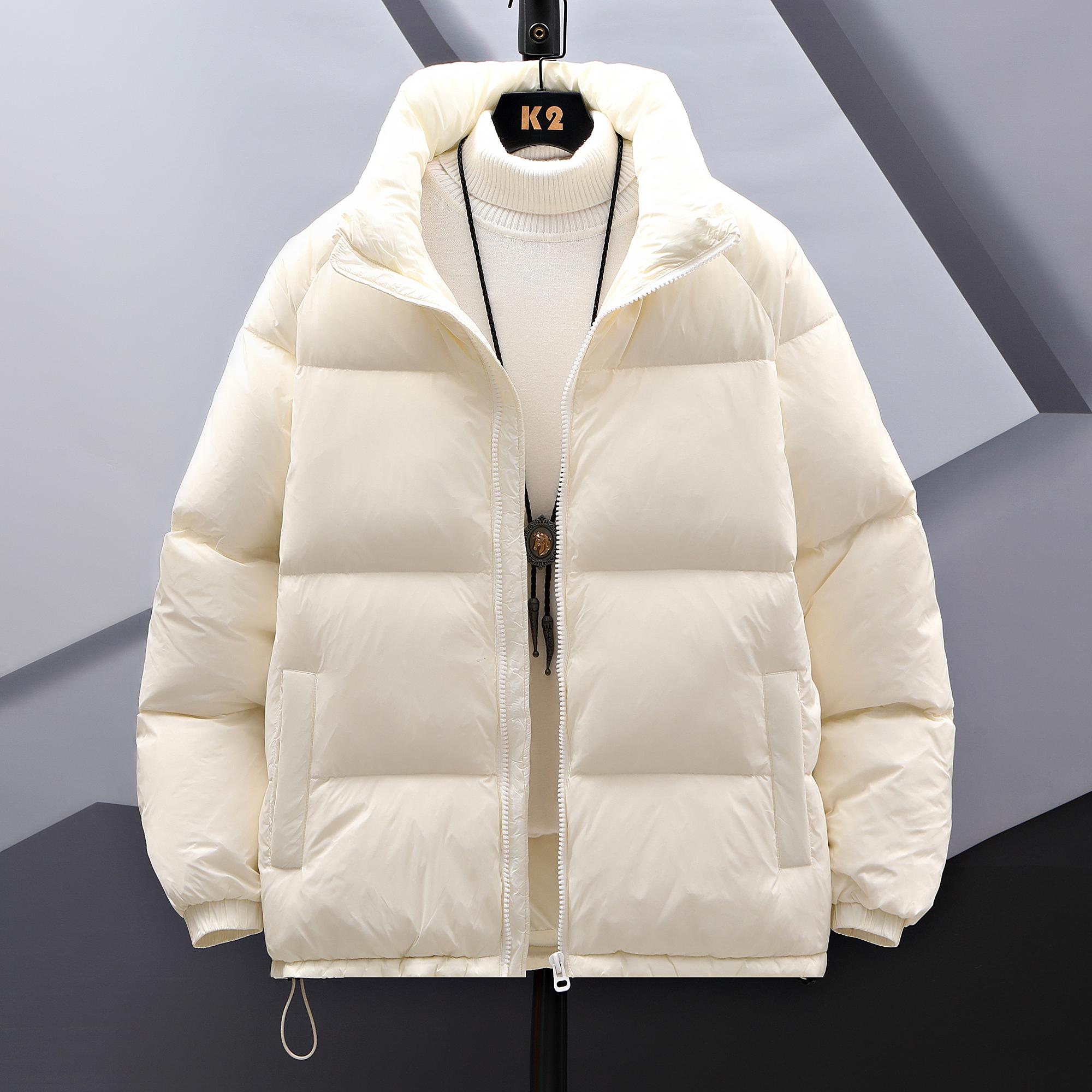 Men's Solid Thicken Zip Up Drawstring Down JacketLoose Puffer Jacket, Casual Thermal Pocket FunnelNeck Outwear for Fall & Winter, Streetwear ColdWeather Gear Jackets for Men  Winter Tops 2025 Winter Jacket Thick Jacket  Essentials Puffer Coat casual shirt