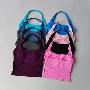 Women’s Seamless Cross-Back Sports Bra Shockproof Push-Up Gym Yoga Workout Fitness Top