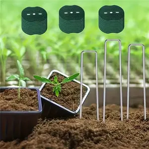 50/150pcs Galvanized Garden Landscape Nails, U-Shaped Lawn Fabric Nails, Balcony Planting, Planting Pots, Soil Fence, Ground Nail