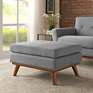 Modway Engage Upholstered Fabric Ottoman in Expectation Gray