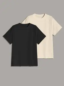 Men's 2-Pack Essential Crew Neck T-Shirts - Classic Minimalist Design, Versatile Everyday Style, Perfect for Layering, Casual Daily Wear, Gym Training, Streetwear & All-Season Comfort, Timeless Basic Tees