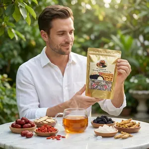Flosage Organic Ginseng Six Treasures Tea&Liver and Kidney Support Herbal Tea -  Hand-picked Herb Tea  with 6 Organic Herbs & Edible Corn Fiber,  Traditional Herbal Kidney Detox Tea for Men & Women, Natural 6 Precious Ingredients Formula,