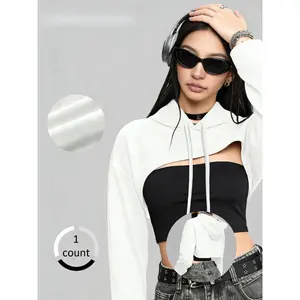 Gothic Streetwear Cropped Hoodie |   Drawstring Waist All-Season Casual Daily Top