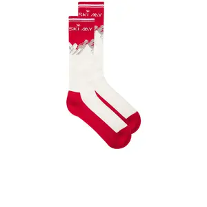 My Sunday Ski Merino Ski Socks in Red