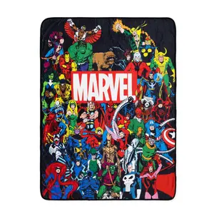 Marvel Comics Superheroes Fleece Throw Blanket | 45 x 60 Inches