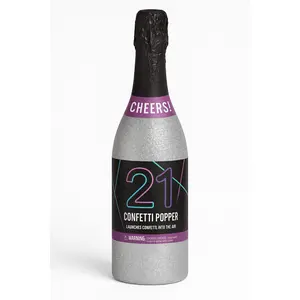 Cheers! 21st Birthday Confetti Popper Bottle