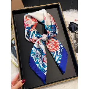 Women's Floral Print Square Scarf, Boho Style Bandana for Women & Girls, Fashion Accessories for Daily Wear