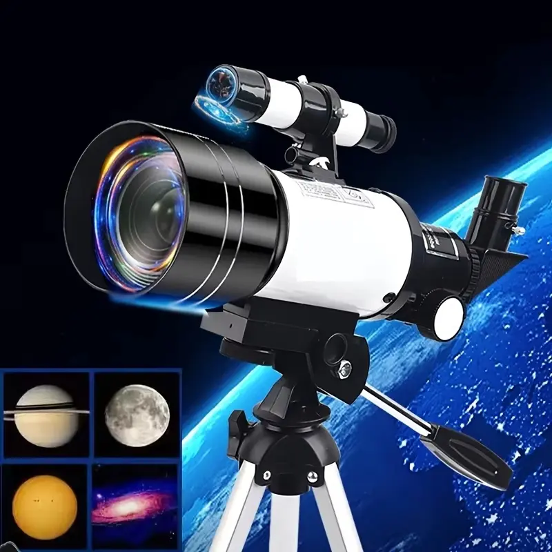 70mm astronomical telescope, 150X beginner monocular telescope for moon observation, high-definition astronomical telescope for stars and moon, children's birthday gift telescope