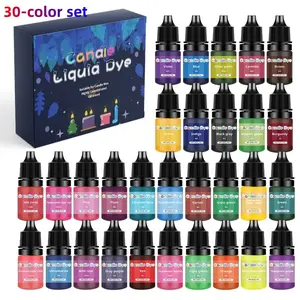 5ml high concentration candle dye set: 8-color set/15 color set/24 color set/30 color set, used for DIY candle dyeing, suitable for soy wax, beeswax, palm wax, jelly wax, coconut wax, and ice flower wax