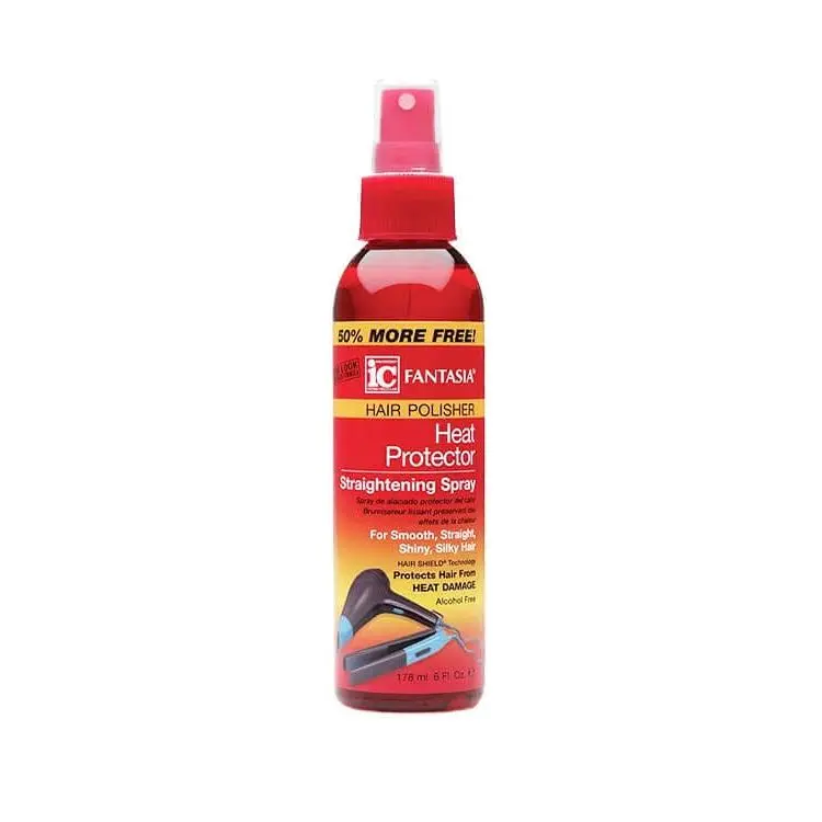 Fantasia IC Hair Polisher Heat Protector Straightening Spray 6 oz Gel Haircare Aloe Moisture