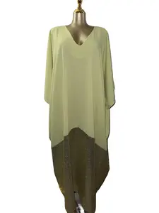 Women Ombre Kaftan Maxi Dress With Scarf