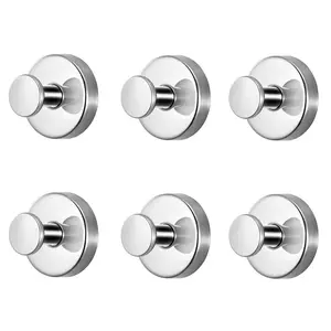 6pcs Heavy-Duty Powerful Suction Cup Hooks, Stainless Steel Bathroom & Kitchen Storage Solutions, Durable Design for Secure Hanging, Strong Suction Cup