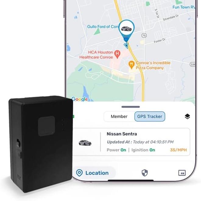 AutoSky GPS Tracker - Durable Small Portable, Splashproof Magnet Mount, Americas and Europe Coverage 4G LTE Real-Time Mo