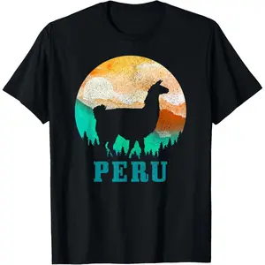 100% Cotton Peru Llama Alpaca Peruvian Roots Pride Vintage Peru T-Shirt