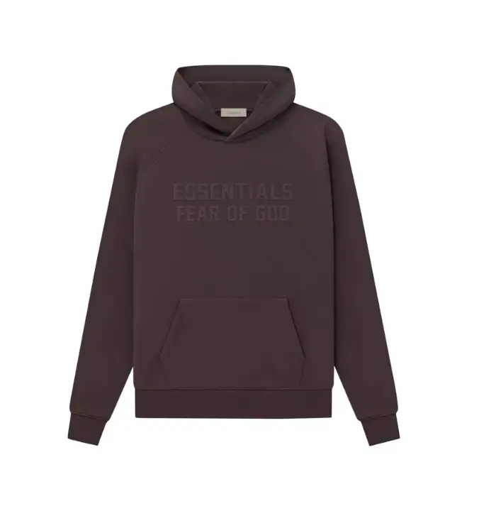 Fear of God Essentials Hoodie Plum - Men's Casual Fitted Hoodie with Long Sleeves, Regular Fit, and Letter Pattern