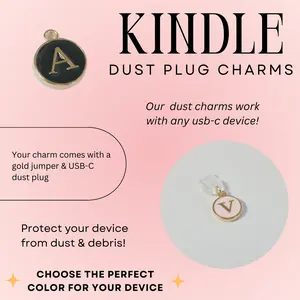 Initial Dust Plug for USB-C Device, Kindle, Iphone, Ipad, E-reader, and more!