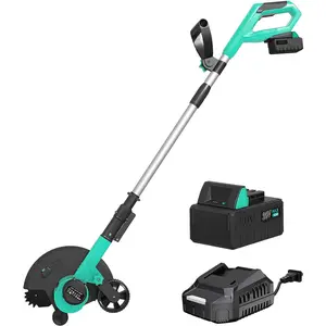 20V Cordless Lawn Edger with 4.0Ah Battery, 9-Inch Blade Electric Edger Tool for Yard & Garden, Dual Wheels & 3 Depth Settings, Lawn Trencher for Driveway, Patio, Sidewalk