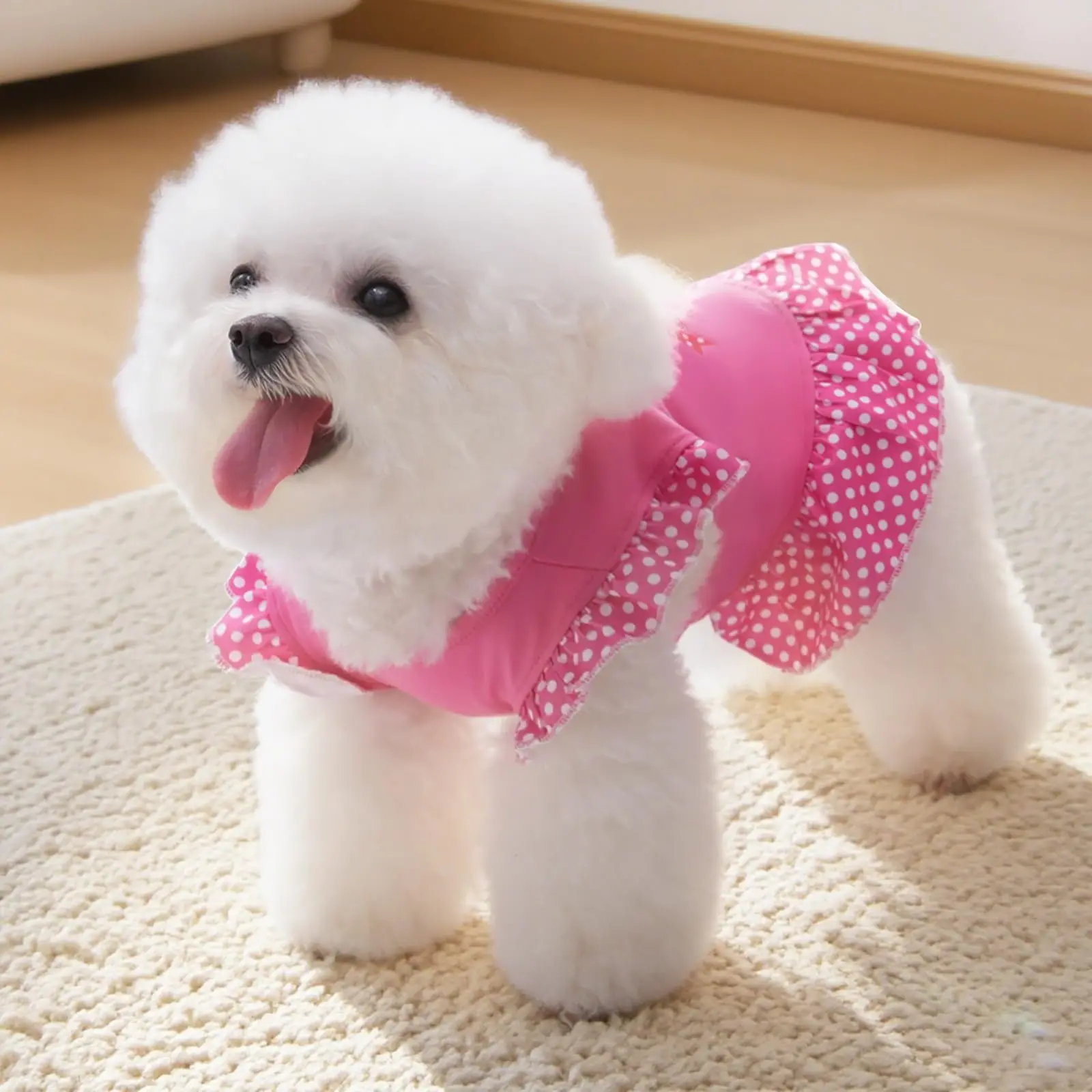 XPUDAC 4-Pack Cute Pattern Pet Dresses for Small Dogs & Cats - Halloween, Christmas, Mother's Day, Holiday Apparel (Pink Angel, 4.5-8lbs, Small)