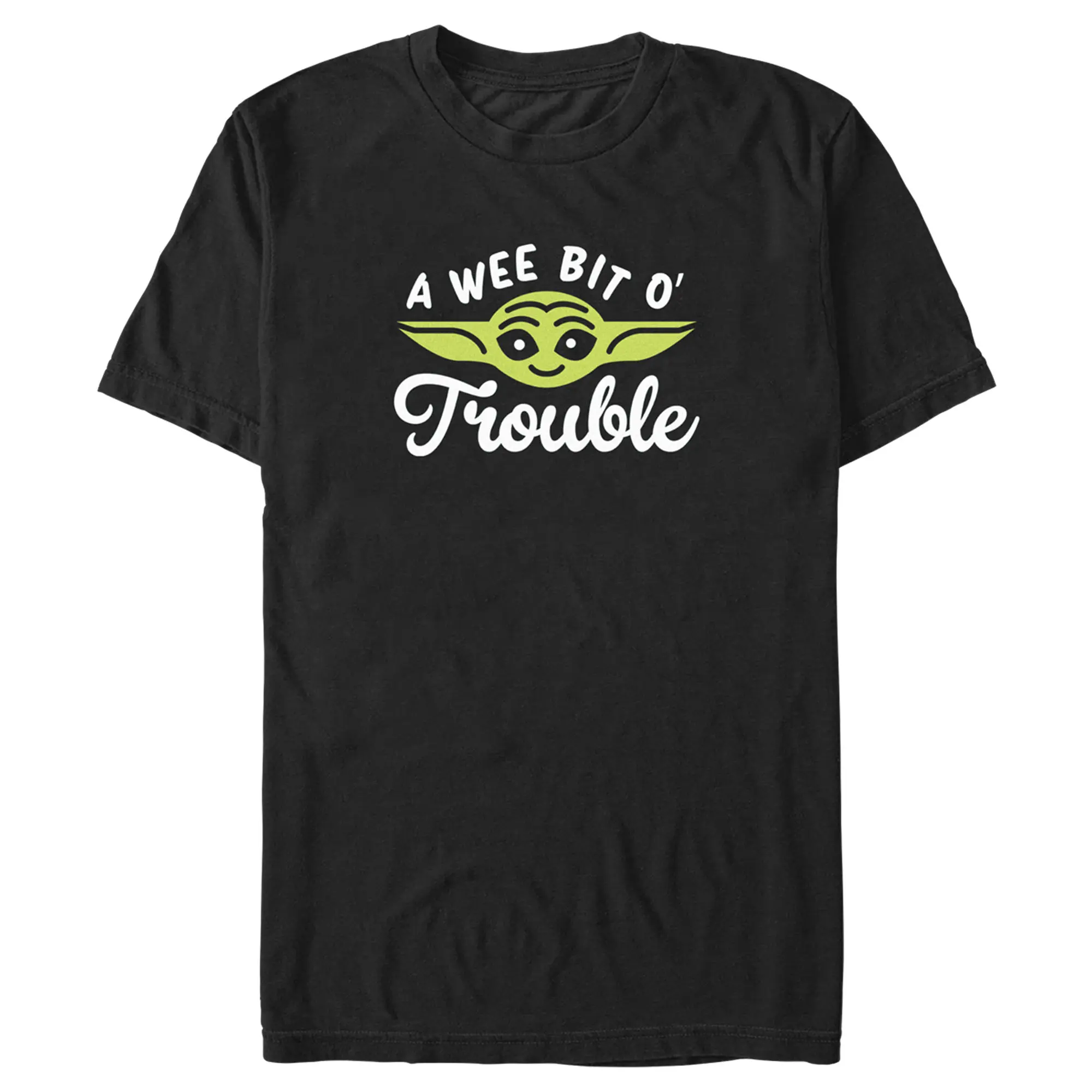 Men's Star Wars: The Mandalorian St. Patrick's Day Grogu A Wee Bit O' Trouble T-Shirt