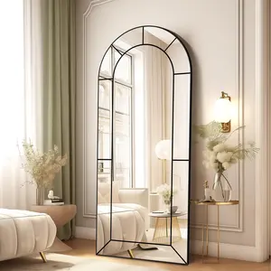 Wall Mirror,Full Length Floor, Window Pane for Living Room Decor, Decorative Wall Art, Large Wall for Bedroom, Hallway, Living Room Arch-56"X22"