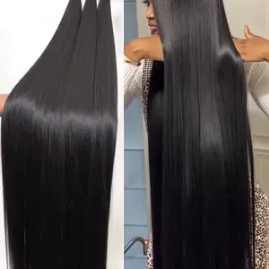 BUCK Luckoks 30 40 Inch 16A Bone Straight Weave Human Hair Bundles Raw Hair Extensions Brazilian Natural Black