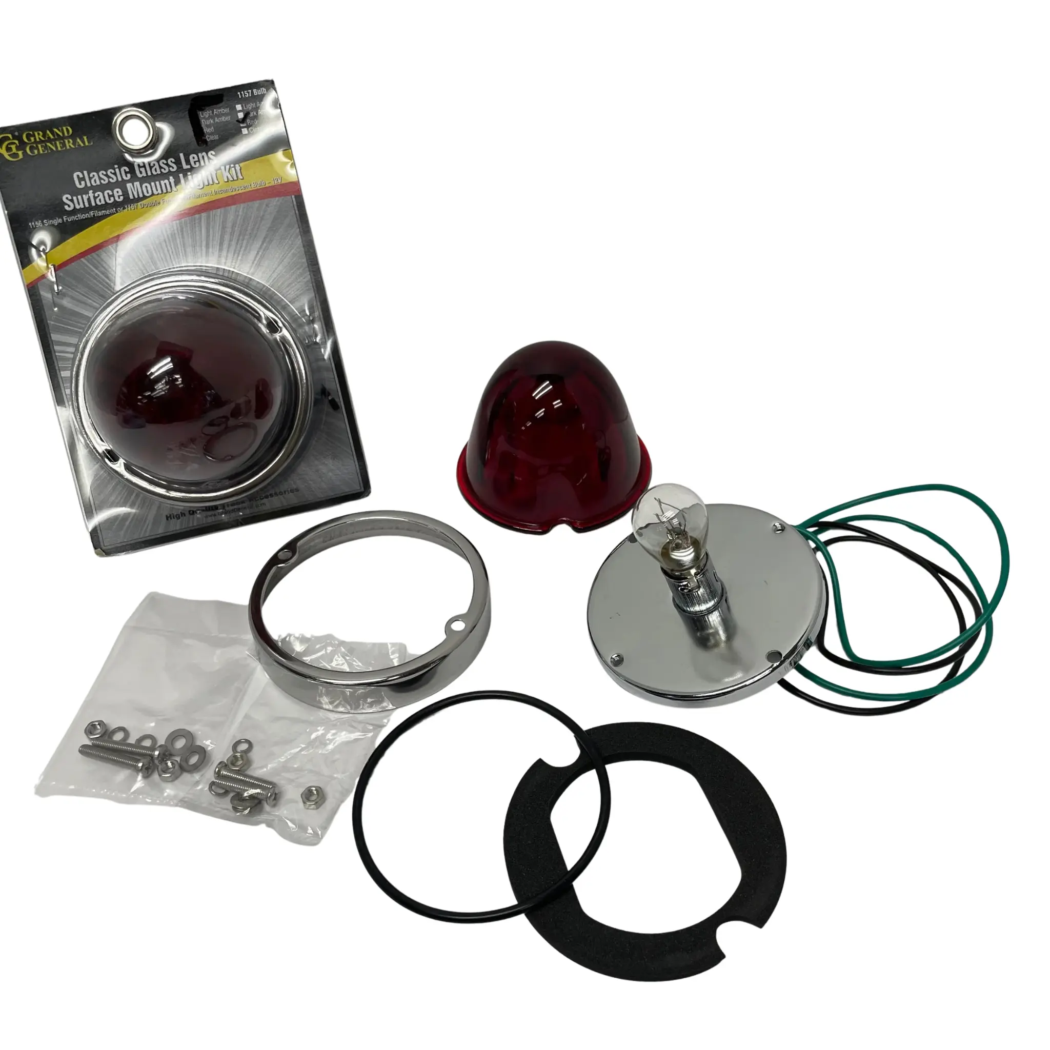 Grand General Nostalgic Style Classic Glass Lens Watermelon Surface Mount Light Kit - 1157, for Restorations & RVs, Features Modern Craftsmanship, Includes Hardware