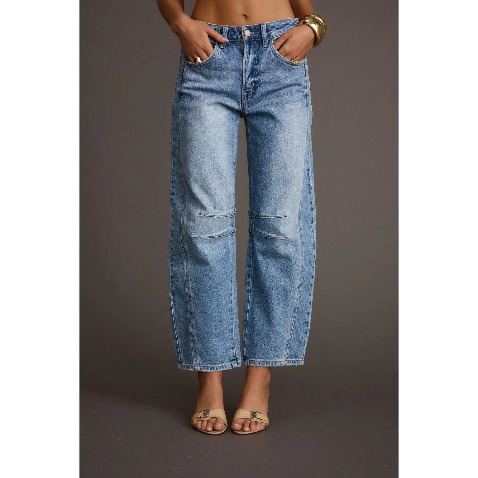 12th Tribe Muse Barrel Denim Jeans (R) - Women's Bottoms Pants, Baby-Friendly Day Wear, Stylish Accessories-Compatible
