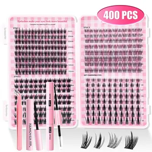 Large Capacity DIY False Eyelashes Cluster, Suitable for Beginners & Professionals, Easy Home Wear, Dense Curled Fake Lashes, Hybrid Lash Set