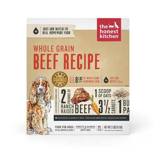 Honest Kitchen Dog Dry Wholemade Dehydrated Whole Grain Beef 2#