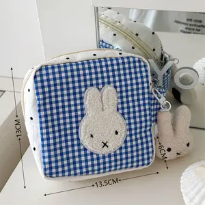 Cute Miffy Rabbit Menstrual Bag Portable Compact Makeup Bag Travel Outing Small Storage Bag Miscellaneous Bag