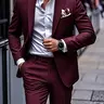Men's 2-Piece Suit Set, Luxury Business Formal Wear, Wrinkle-Resistant, Wedding Groom, Party Event Suit, Party Outfit, Office Casual Style, Workwear, Menswear, Long Sleeve, Pants, Blazer