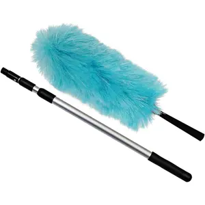 Electrostatic Dusting Wand with 3-Section Extendable Pole, Reaches Up to 72 Inches, Lightweight & Non-Scratch for  & Office Cleaning