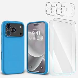 Entronix Bundle Compatible with iPhone 17 Pro - Liquid Silicone Case, 2 Clear Screen Protectors & 2 Camera Lens Protectors