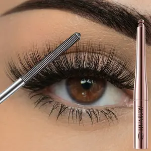Huasurv Steel Tube Mascara, Clear Long Curl Waterproof Sweatproof Easy Apply, Party Music Festival Holiday Gift Makeup