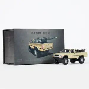 MASSDI 1995 Toyota Hilux Single Cab 4WD 1:64 Die-Cast Pickup Model Metal Body, Tactical Custom Style | For Off-Road & Die-Cast Collectors, Diecast Collectible