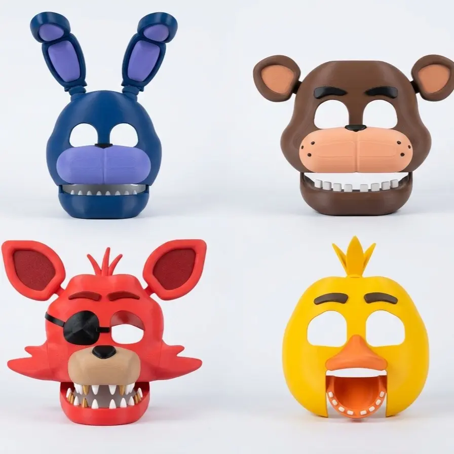 Adult FNAF Cosplay Masks, 3D Printed Latex-Free Plastic Masks for 2026 Halloween Costumes (Festive & Party Supplies)